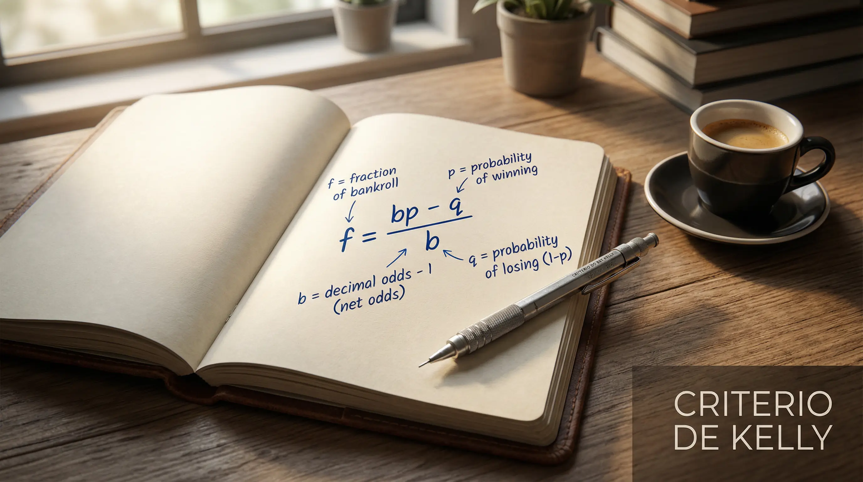 Cuaderno abierto con fórmulas matemáticas y anotaciones de análisis de apuestas